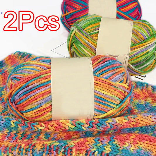 2Pcs total 100g Hand Knitting Cotton Yarn