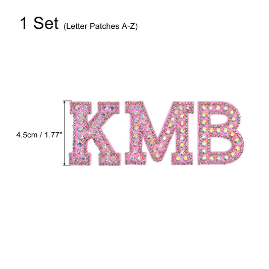 Iron on Patch Decorative A-Z Glitter Alphabet Applique Rhinestone