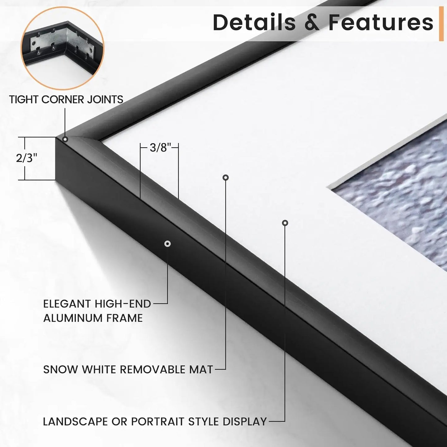 1/3pcs 30x40 50x70cm Picture Frames Aluminum Modern