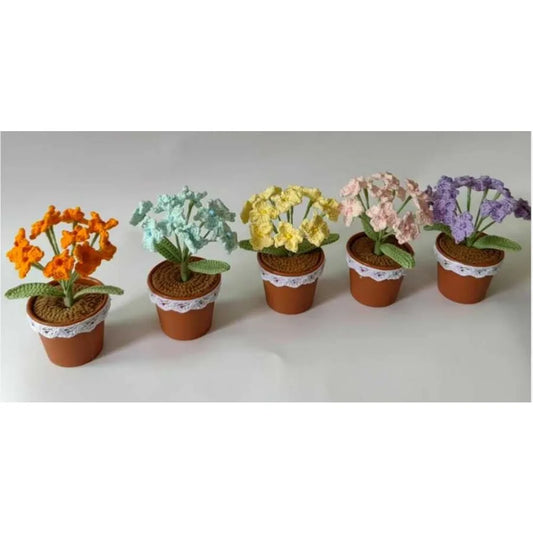 Handmade Crochet Tulip Bouquet Potted Plants