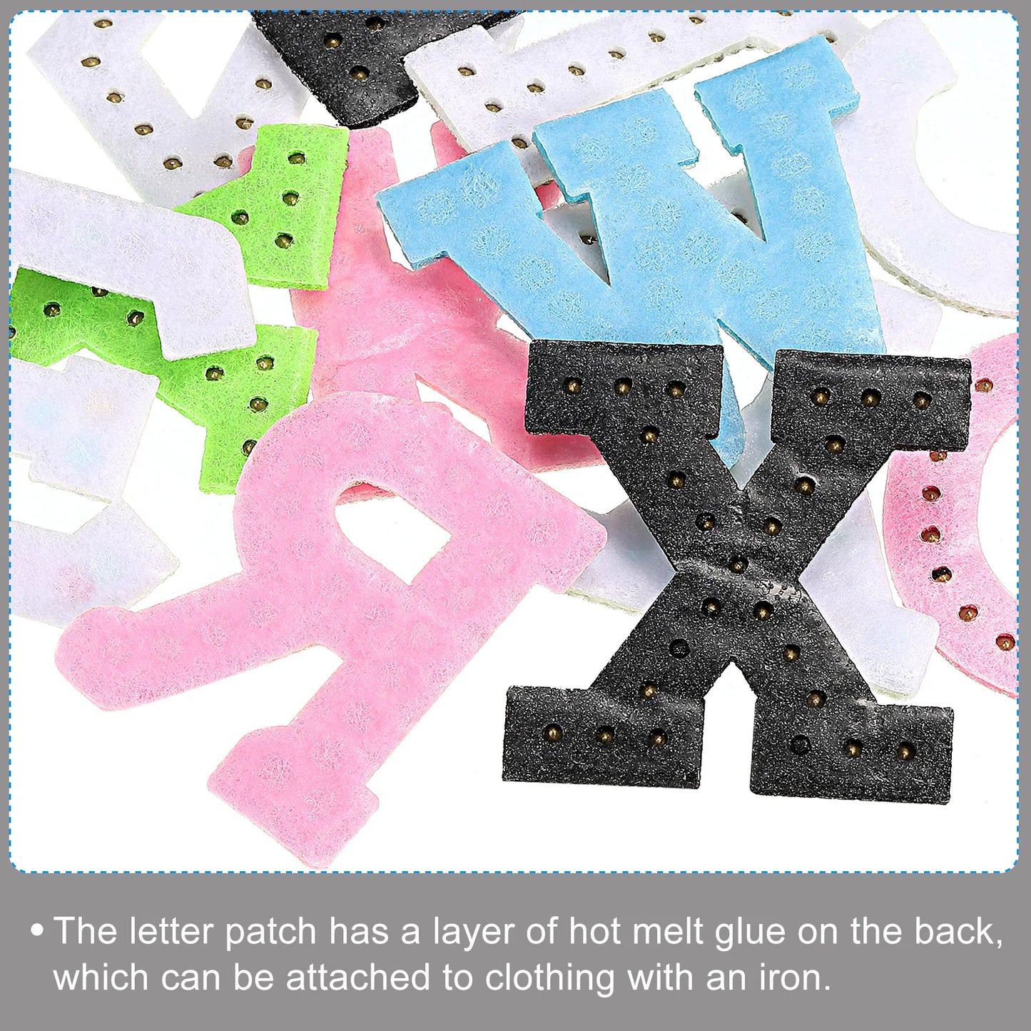 Iron on Patch Decorative A-Z Glitter Alphabet Applique Rhinestone