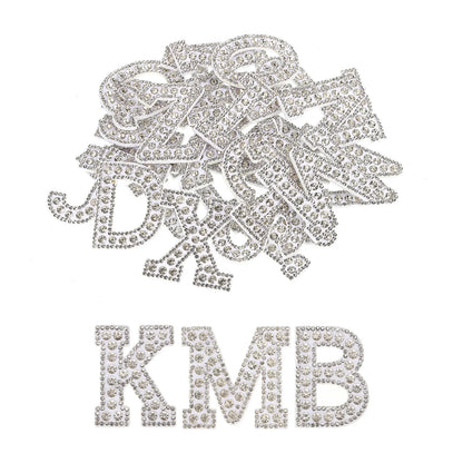 Iron on Patch Decorative A-Z Glitter Alphabet Applique Rhinestone