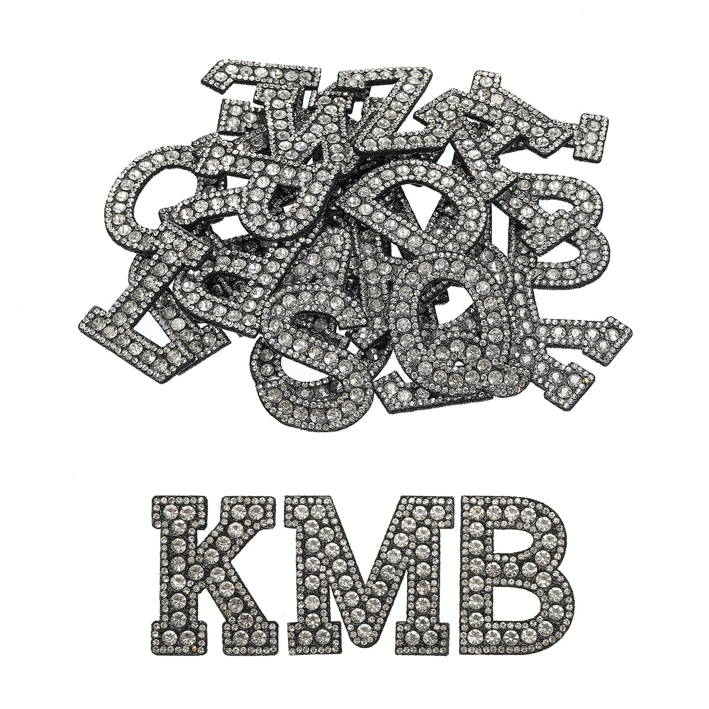 Iron on Patch Decorative A-Z Glitter Alphabet Applique Rhinestone