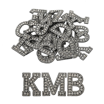 Iron on Patch Decorative A-Z Glitter Alphabet Applique Rhinestone