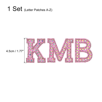 Iron on Patch Decorative A-Z Glitter Alphabet Applique Rhinestone