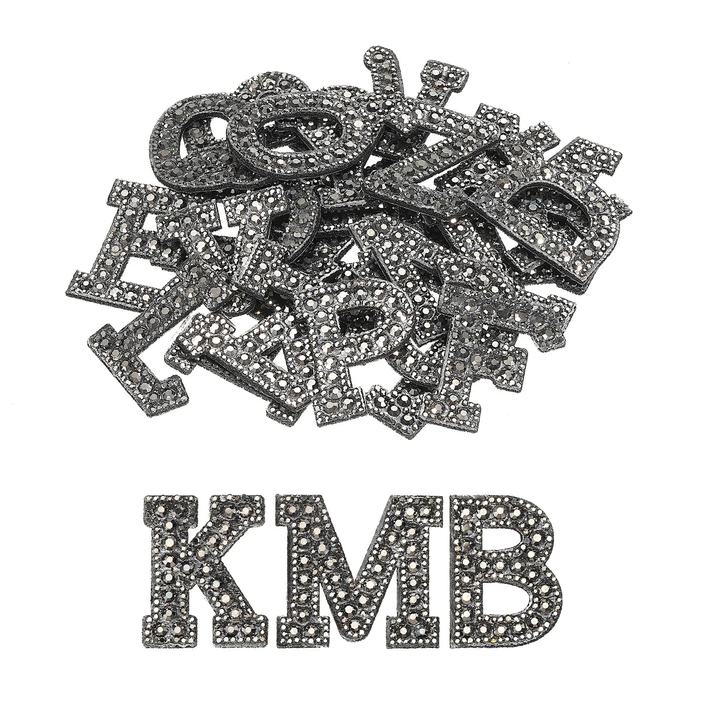 Iron on Patch Decorative A-Z Glitter Alphabet Applique Rhinestone