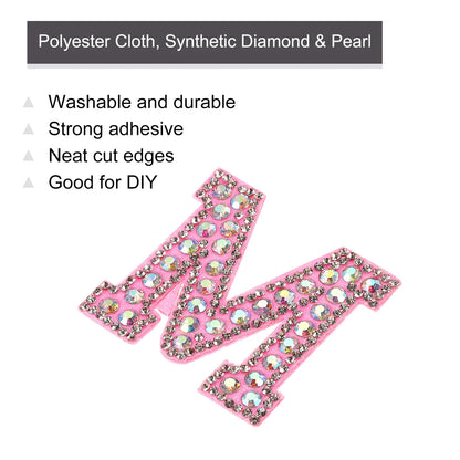 Iron on Patch Decorative A-Z Glitter Alphabet Applique Rhinestone