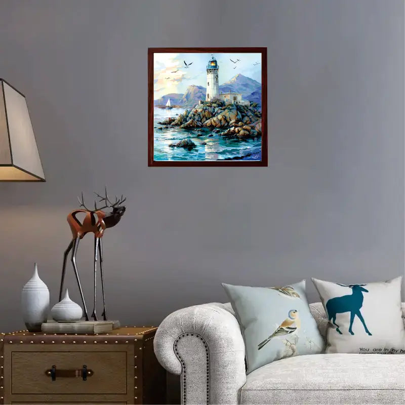 A White Lighthouse Wooden Jigsaw Puzzle